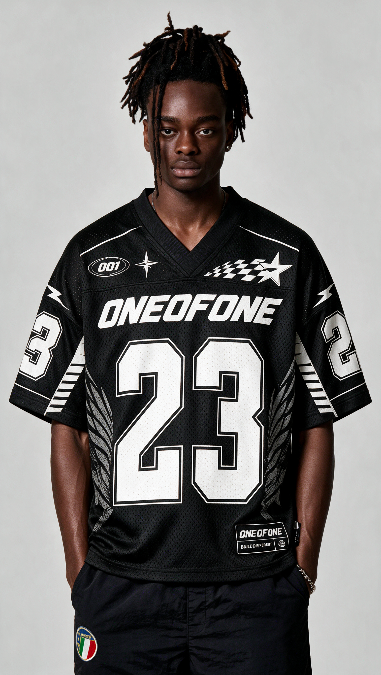 Black Varsity Mesh Jersey